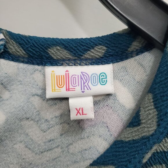 Chevron Patterned Blue Dress - Picture 3 of 6